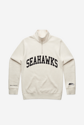 Seattle Seahawks Collegiate Quarter Zip - Ivory