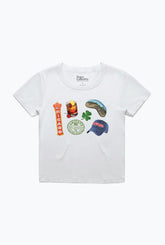 Chicago Destination Icons Baby Tee - White