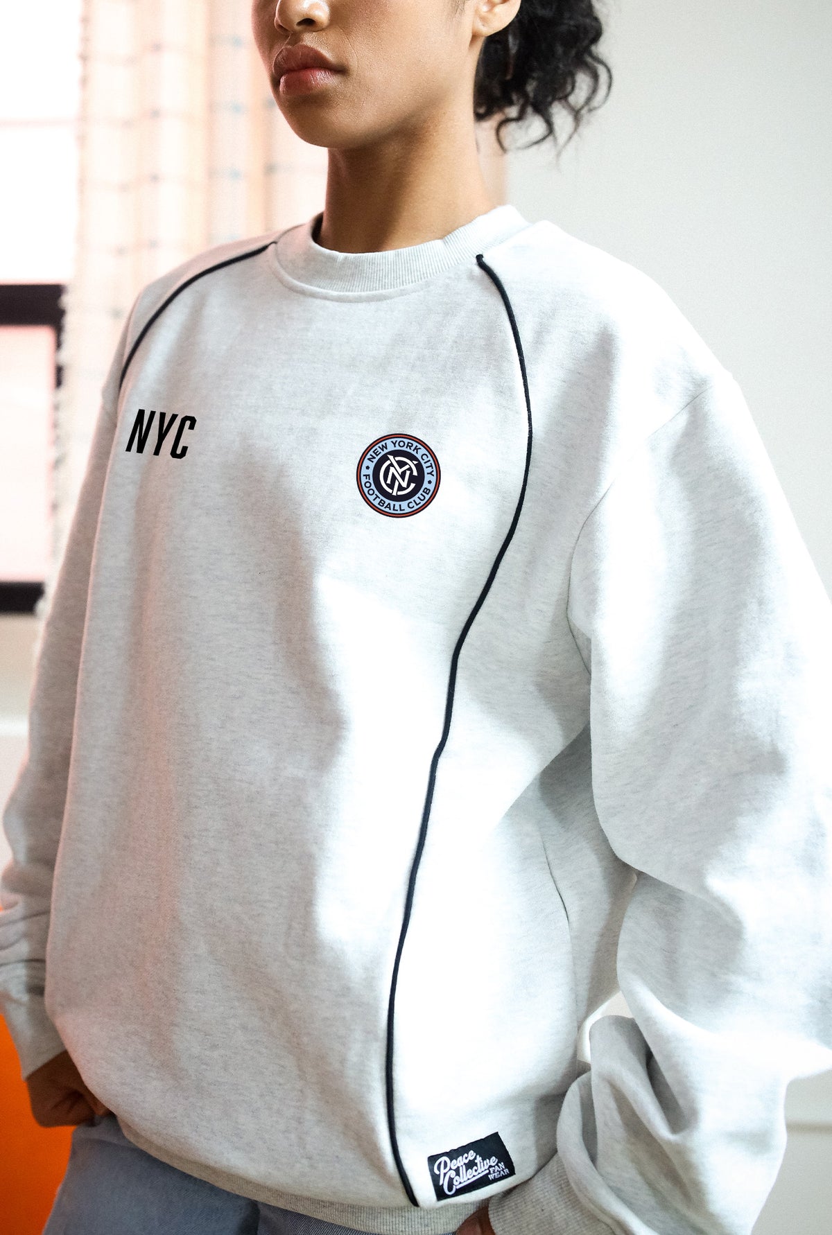 New York City FC Heavyweight Piping Crewneck - Ash