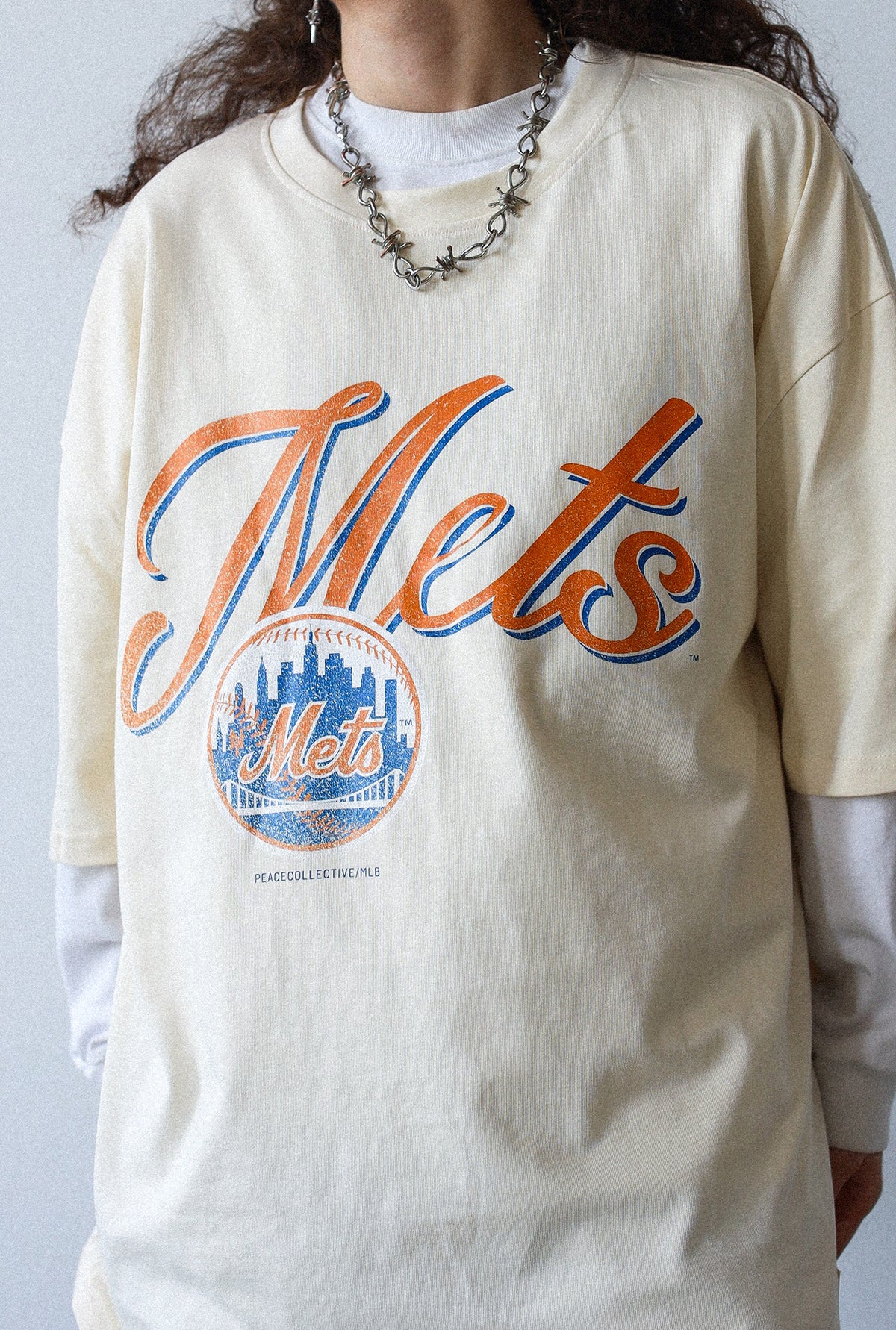 New York Mets Vintage Heavyweight T-Shirt - Ivory