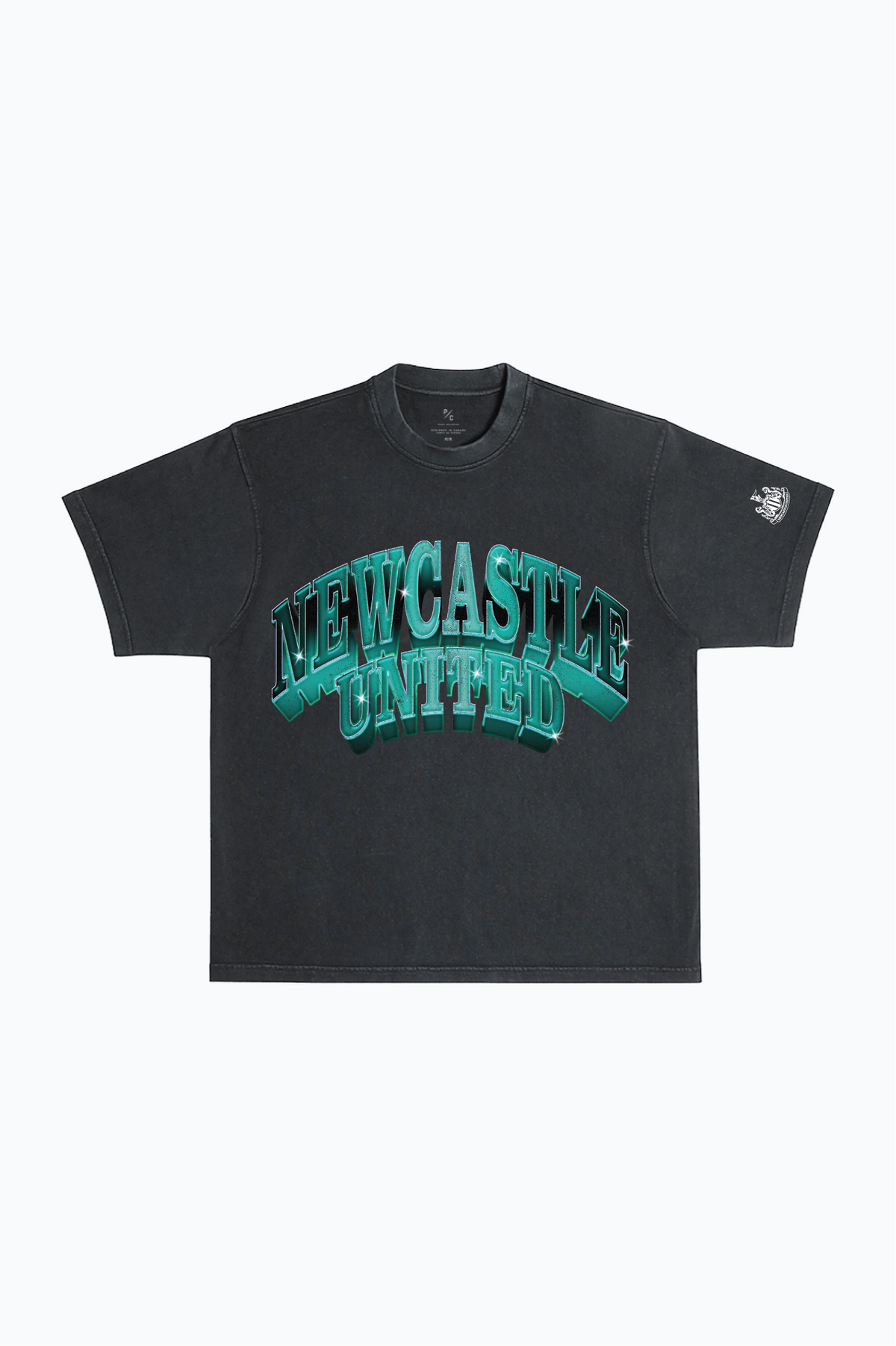 Newcastle United Graffiti Heavyweight Garment Dyed T-Shirt - Black
