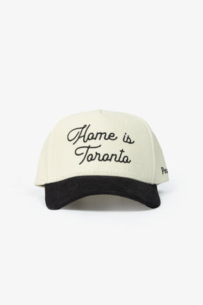 Home is Toronto Corduroy A-Frame Cap - Black / Ivory