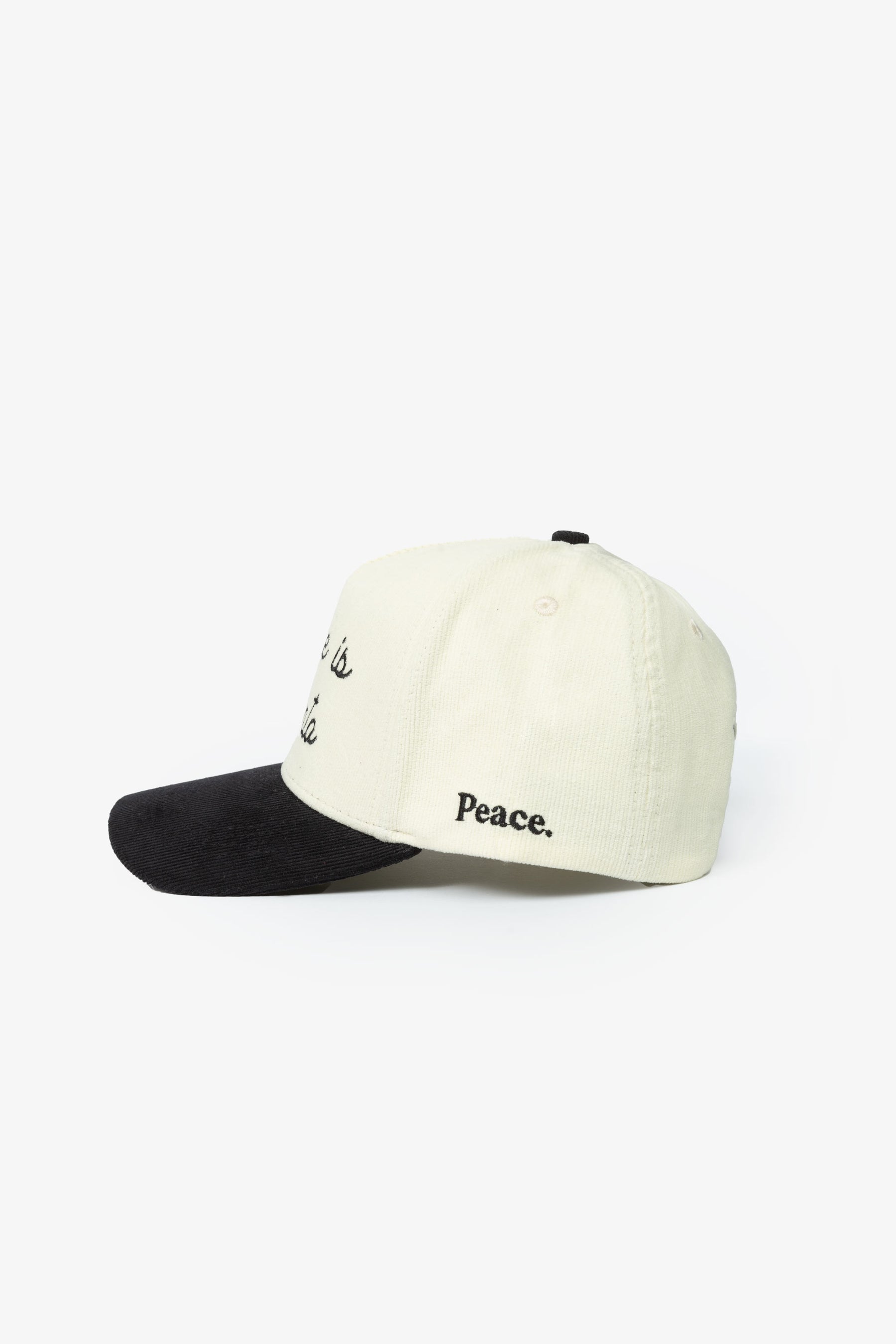 Home is Toronto Corduroy A-Frame Cap - Black / Ivory