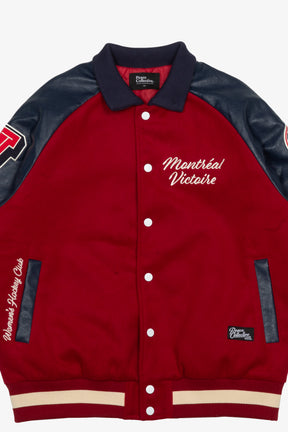 Montréal Victoire Women's Cropped Varsity Jacket - Maroon