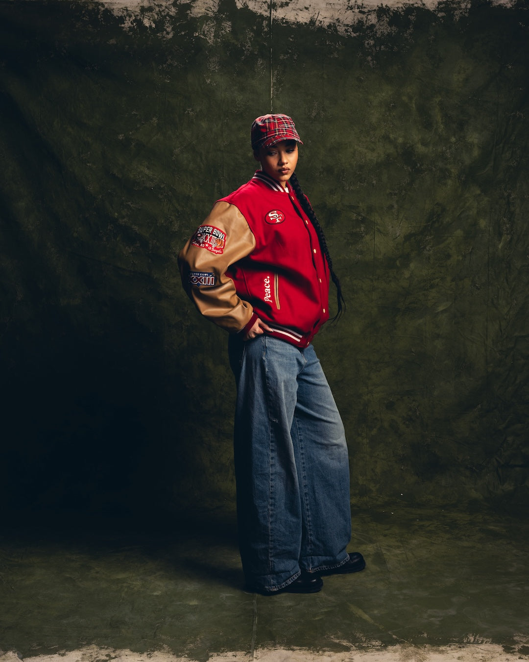 Super Bowl 1989 San Francisco 49ers vs. Cincinnati Bengals Varsity Jacket - Red