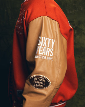 Super Bowl 1998 Denver Broncos vs. Green Bay Packers Varsity Jacket - Orange