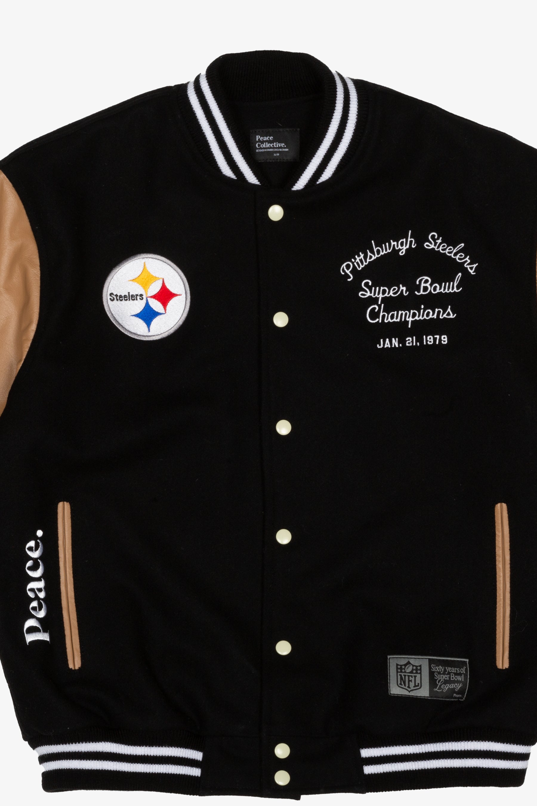 Super Bowl 1979 Pittsburgh Steelers vs. Dallas Cowboys Varsity Jacket - Black