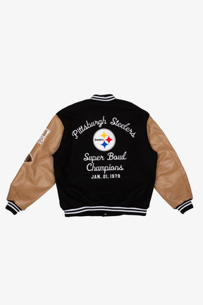 Super Bowl 1979 Pittsburgh Steelers vs. Dallas Cowboys Varsity Jacket - Black
