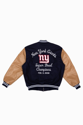 Super Bowl 2008 New York Giants vs. New England Patriots Varsity Jacket - Royal
