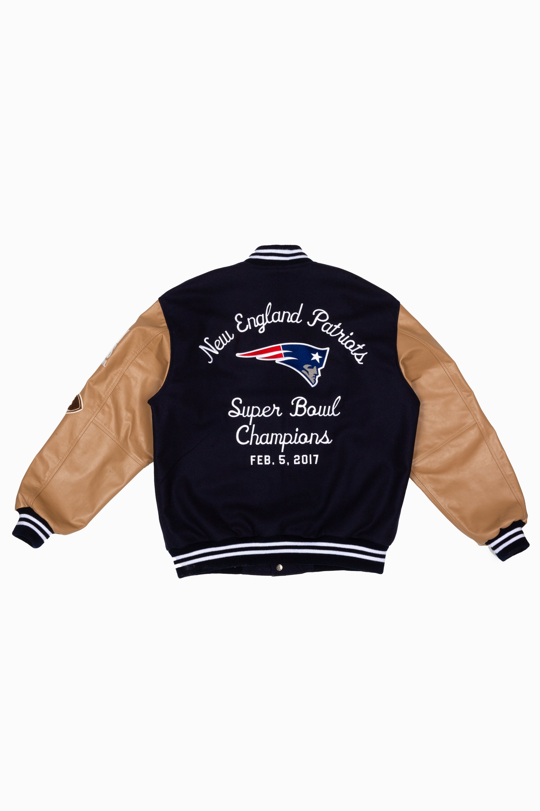 Super Bowl 2017 New England Patriots vs. Atlanta Falcons Varsity Jacket - Navy