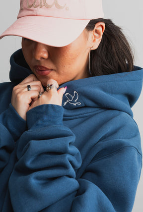 Peace Pigment Dye Heavyweight Full Zip Hoodie - Navy