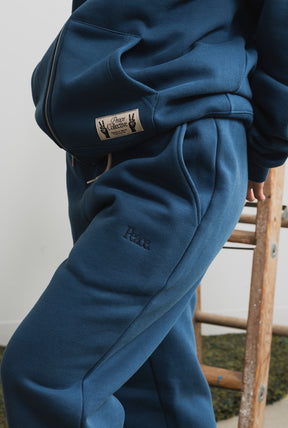 Peace Open Hem Pigment Dye Sweatpants - Navy