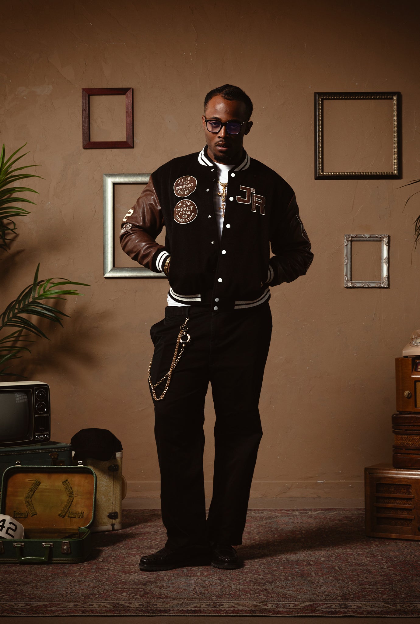 P/C x Jackie Robinson: Collegejacke – Schwarz