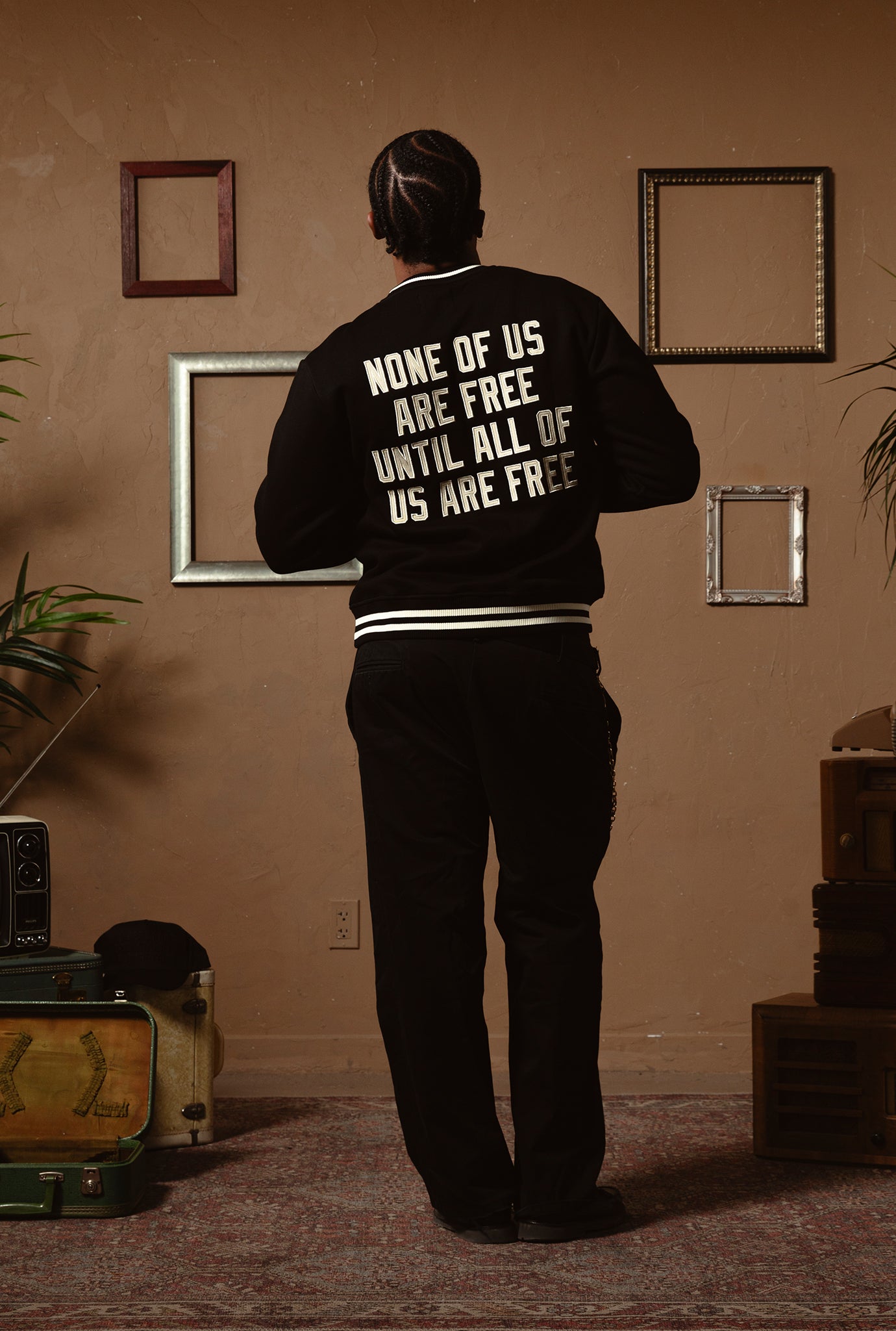 P/C x Jackie Robinson Ribbed Heavyweight Crewneck - Black