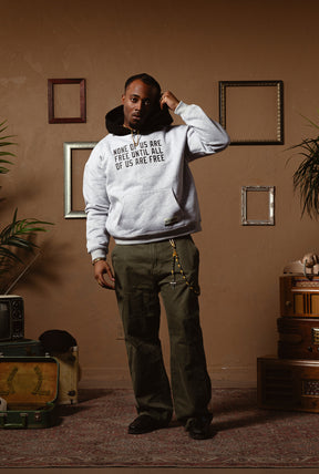 P/C x Jackie Robinson: Farbblock-Hoodie (schwer) – Aschgrau/Schwarz