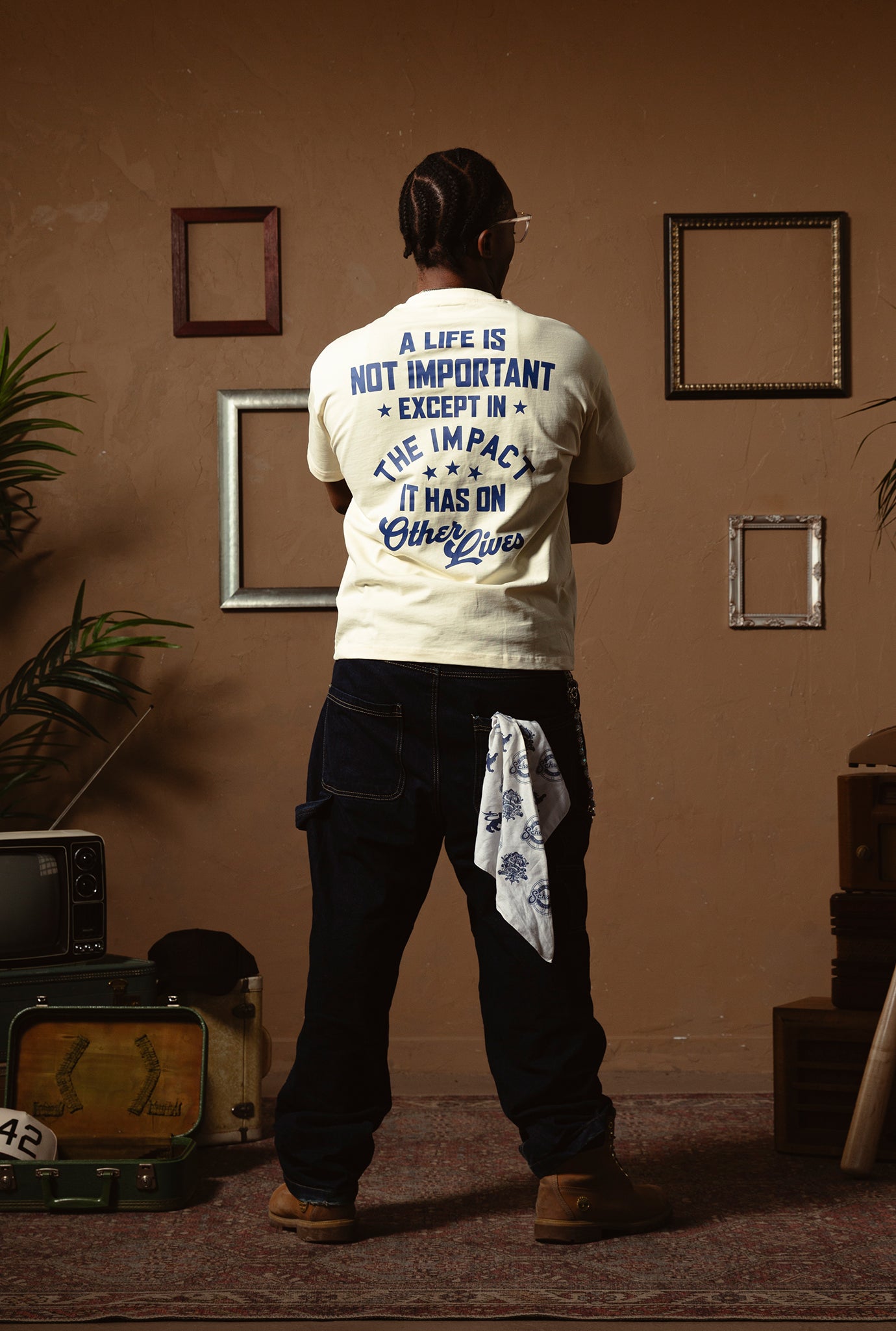 P/C x Jackie Robinson: Vintage Heavyweight T-Shirt - Elfenbein