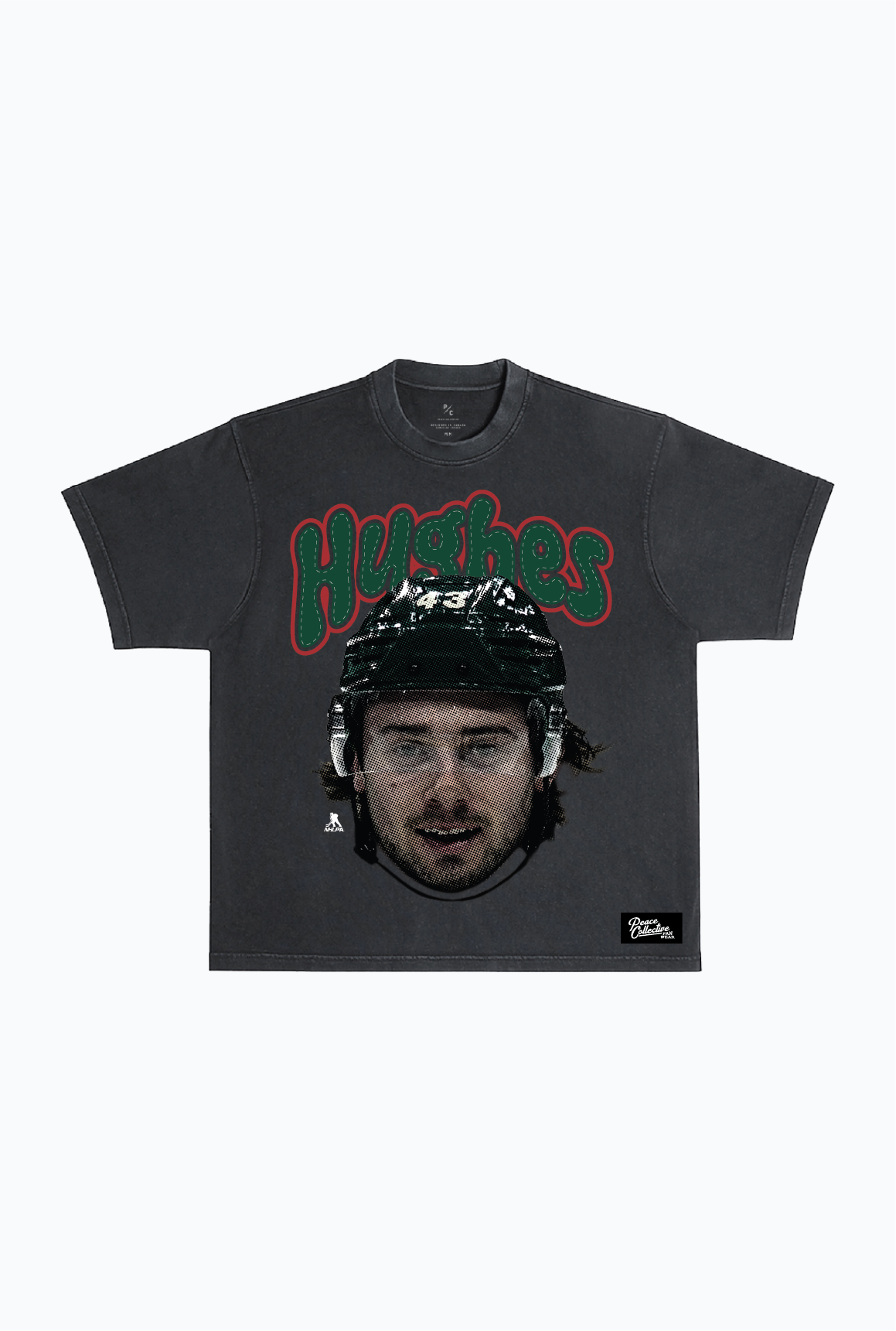 Quinn Hughes Heavyweight Garment Dyed T-Shirt - Black