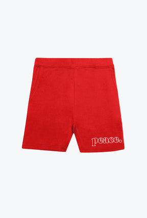 Peace Basics Fleece Shorts - Red