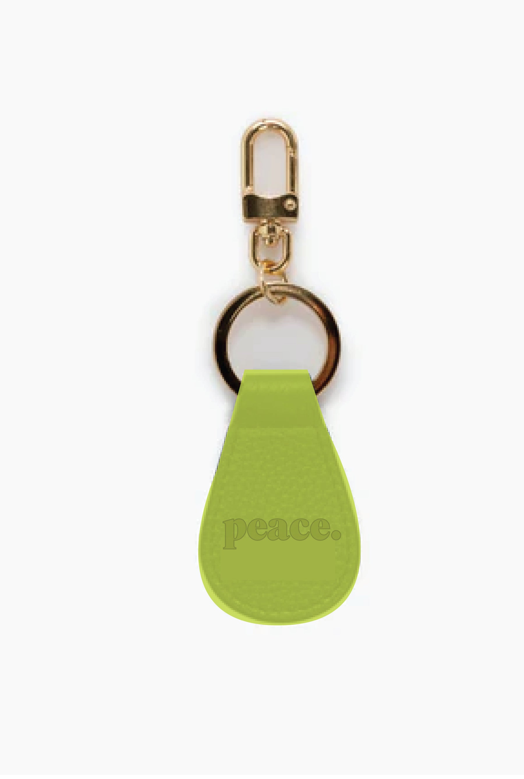 Peace Basics Faux Leather Fob Keychain - Aurora Green