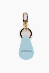 Peace Basics Faux Leather Fob Keychain - Winter Sky
