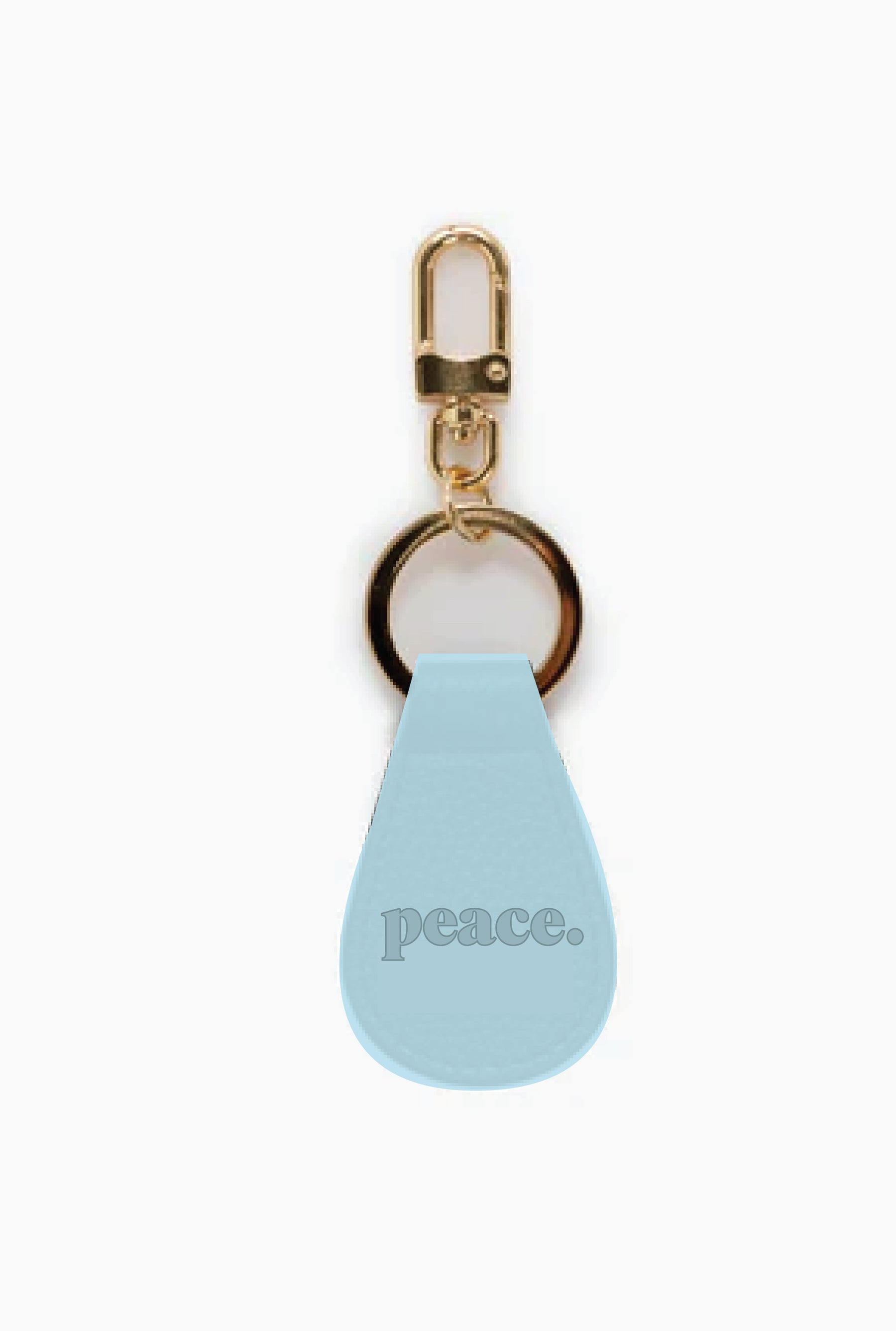Peace Basics Faux Leather Fob Keychain - Winter Sky