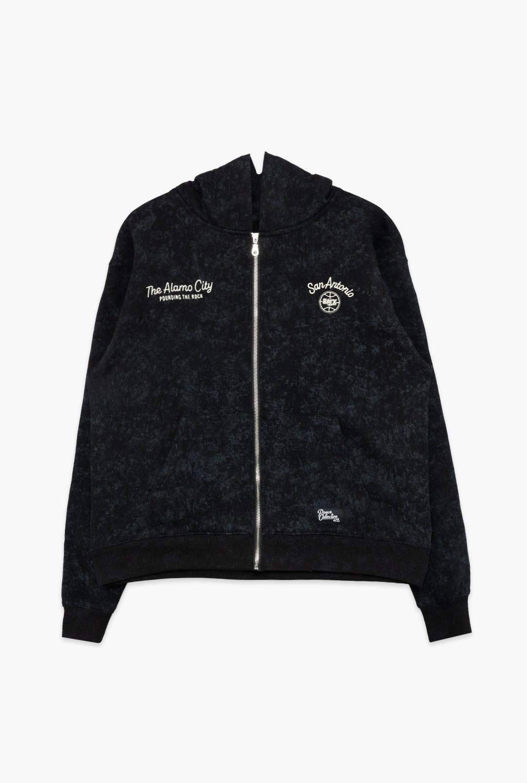 San Antonio Spurs Sport Through Texture Heavyweight Full Zip Hoodie - Black