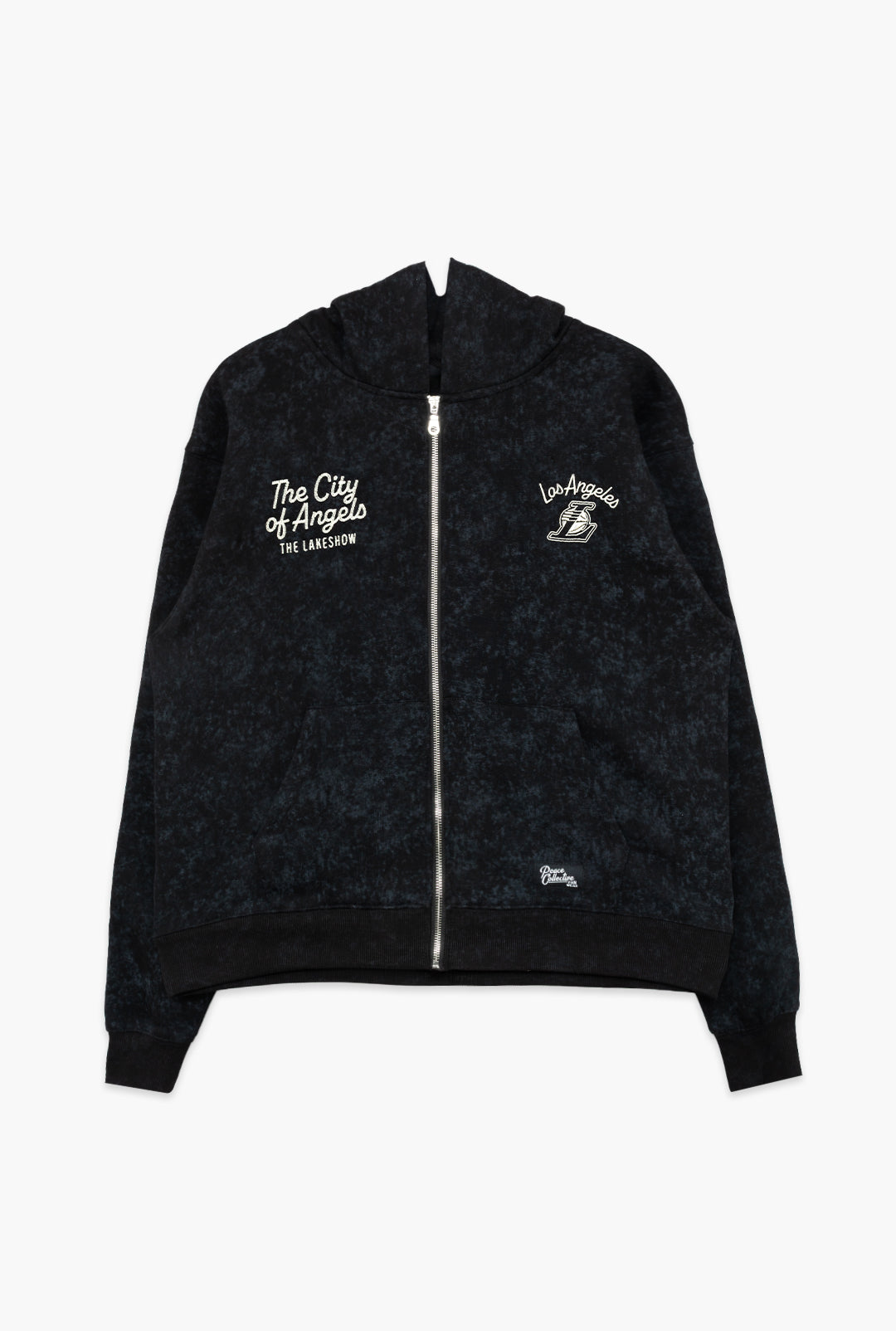 Los Angeles Lakers Sport Through Texture Heavyweight Full Zip Hoodie - Black