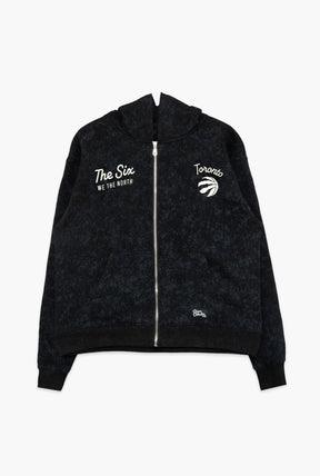 Toronto Raptors Sport Through Texture Heavyweight Full Zip Hoodie - Black