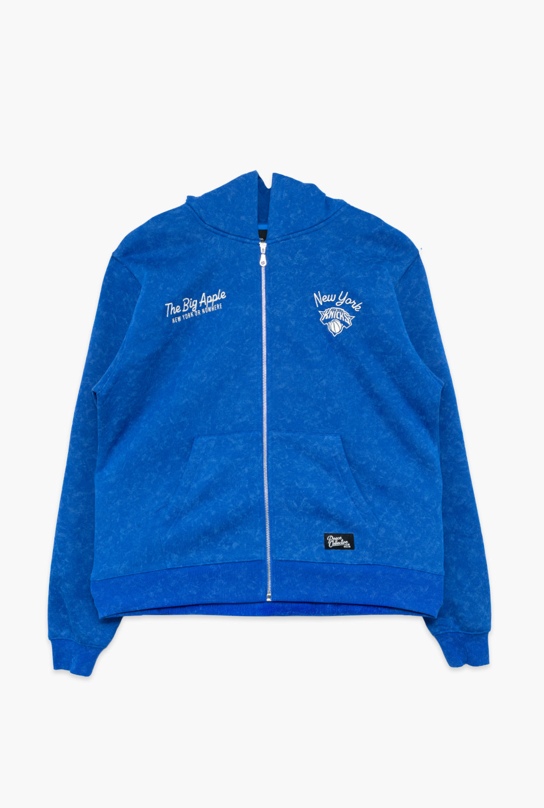 New York Knicks Sport Through Texture Heavyweight Full Zip Hoodie - Blue