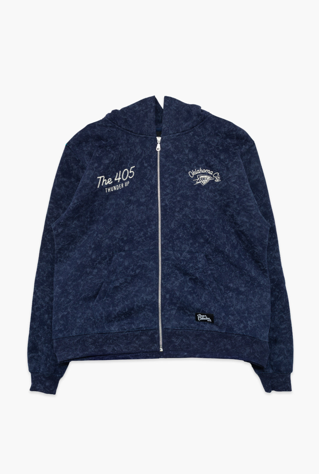 Oklahoma City Thunder Sport Through Texture Heavyweight Full Zip Hoodie - True Navy