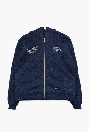 Oklahoma City Thunder Sport Through Texture Heavyweight Full Zip Hoodie - True Navy