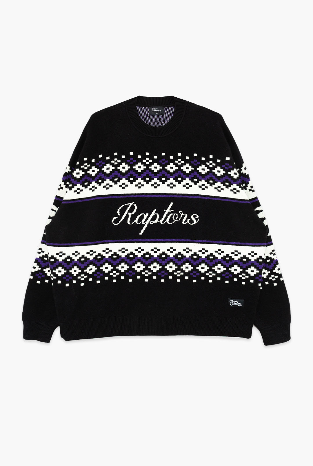 Toronto Raptors Vintage Clubhouse Fairisle Knit Sweater - Black