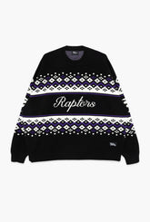 Toronto Raptors Vintage Clubhouse Fairisle Knit Sweater - Black