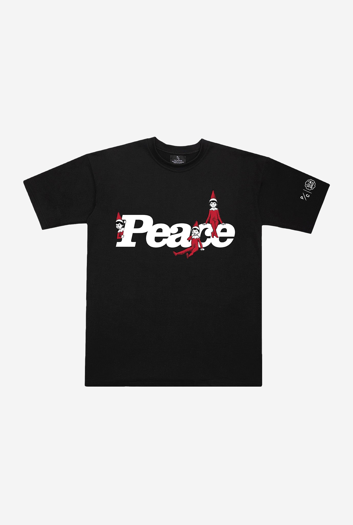 P/C x The Elf on the Shelf®: Peace Heavyweight T-Shirt - Black