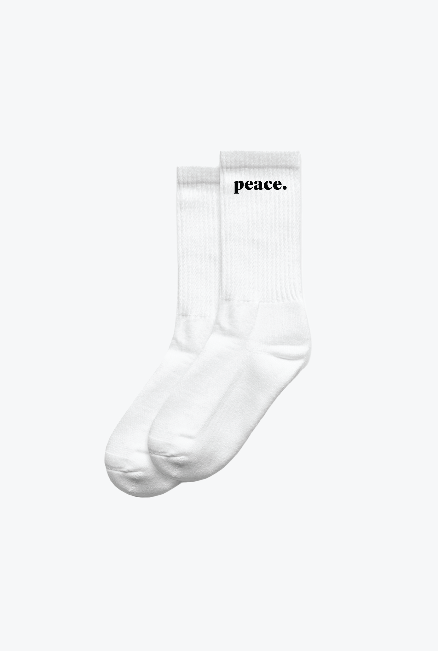 Peace Basics Crew Socks - White