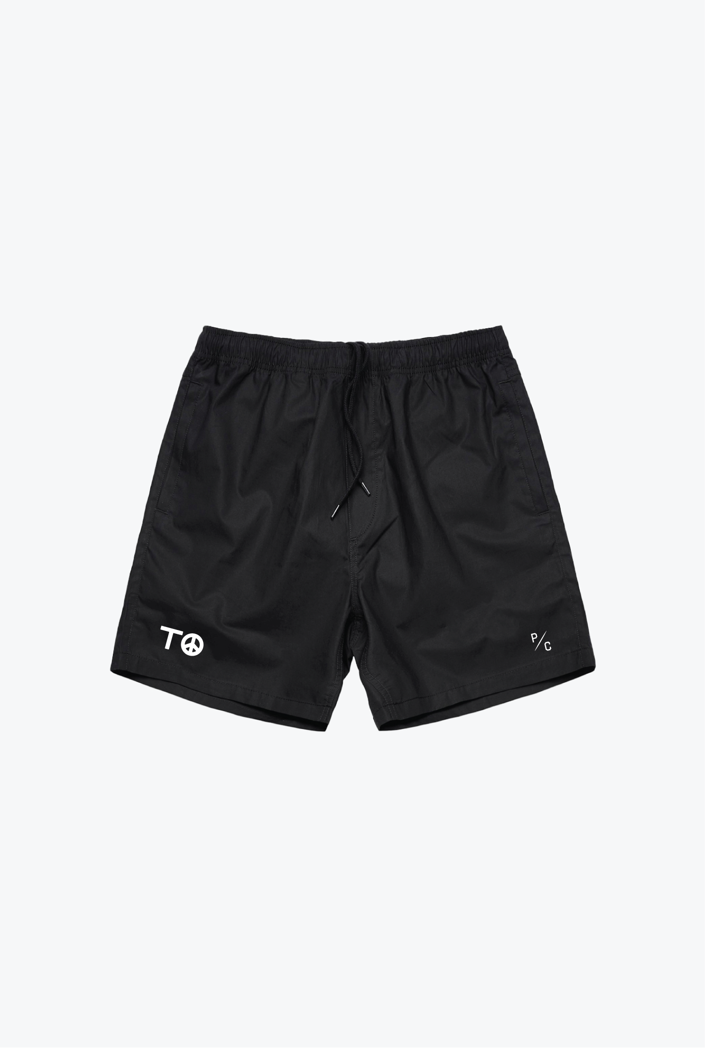 "TO" Peace Sign Board Shorts - Black