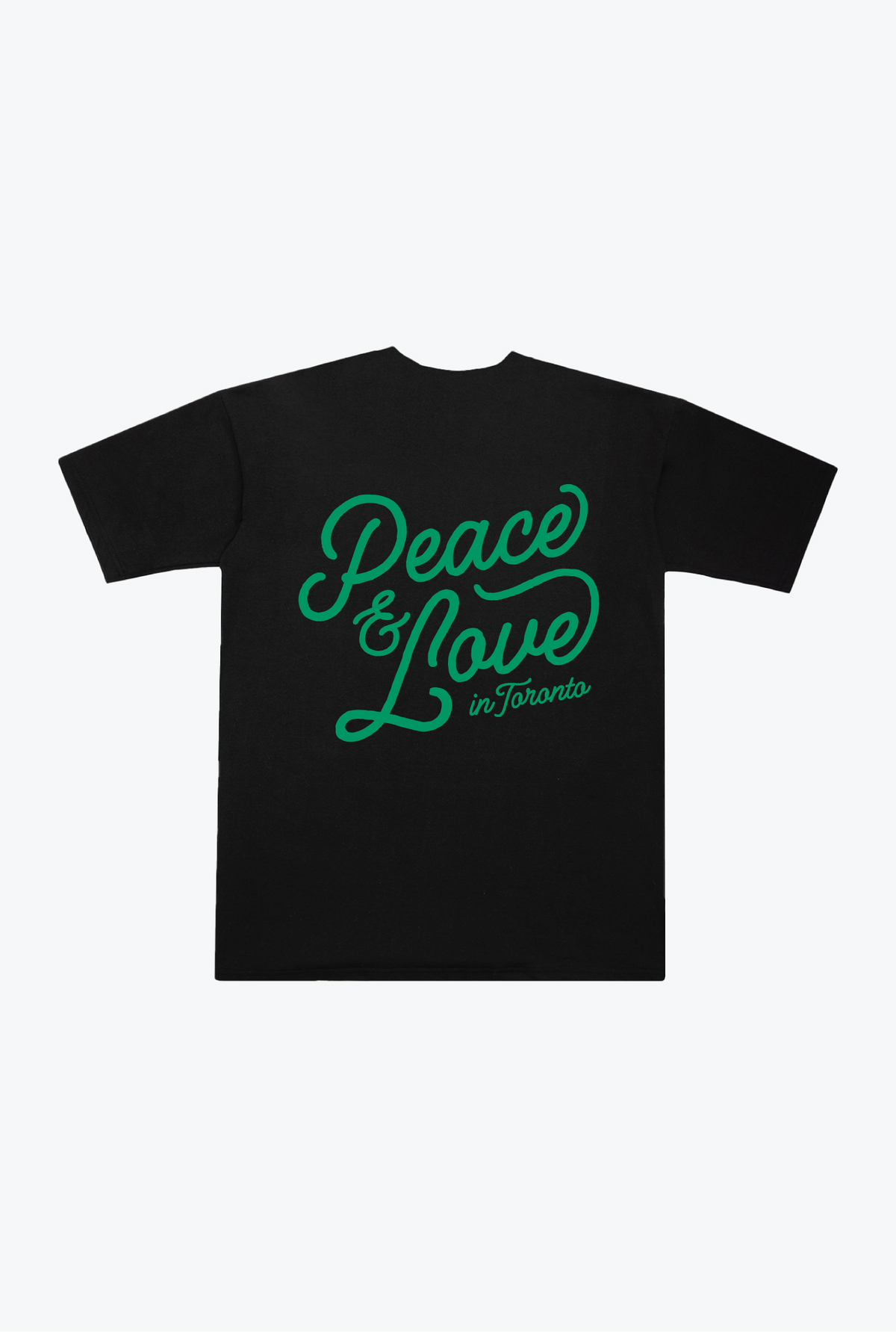 "Peace and Love" Script T-Shirt - Black