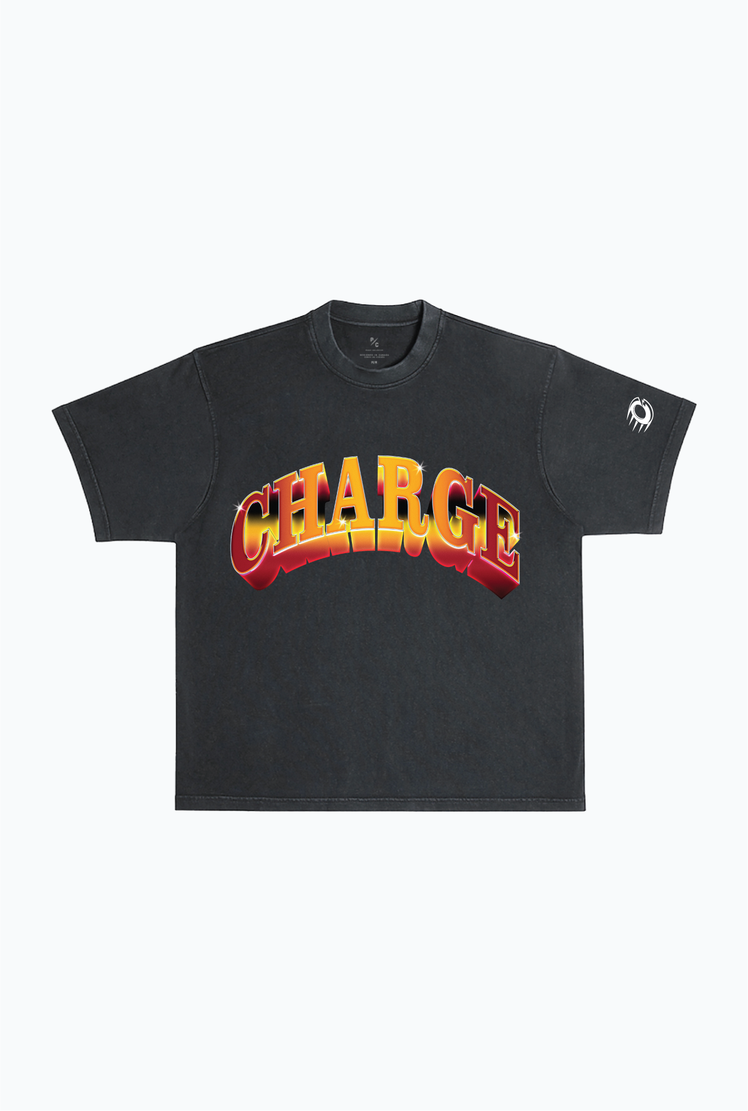 Ottawa Charge Graffiti Heavyweight Garment Dyed T-Shirt - Off Black