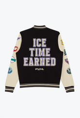 Ice Time Earned Letterman Jacket - Black