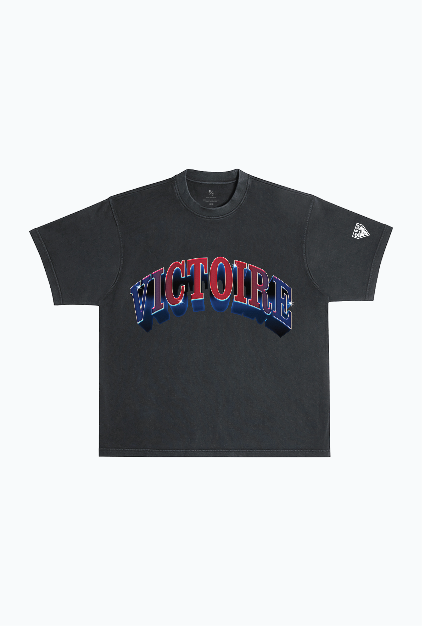 Montréal Victoire Graffiti Heavyweight Garment Dyed T-Shirt - Off Black
