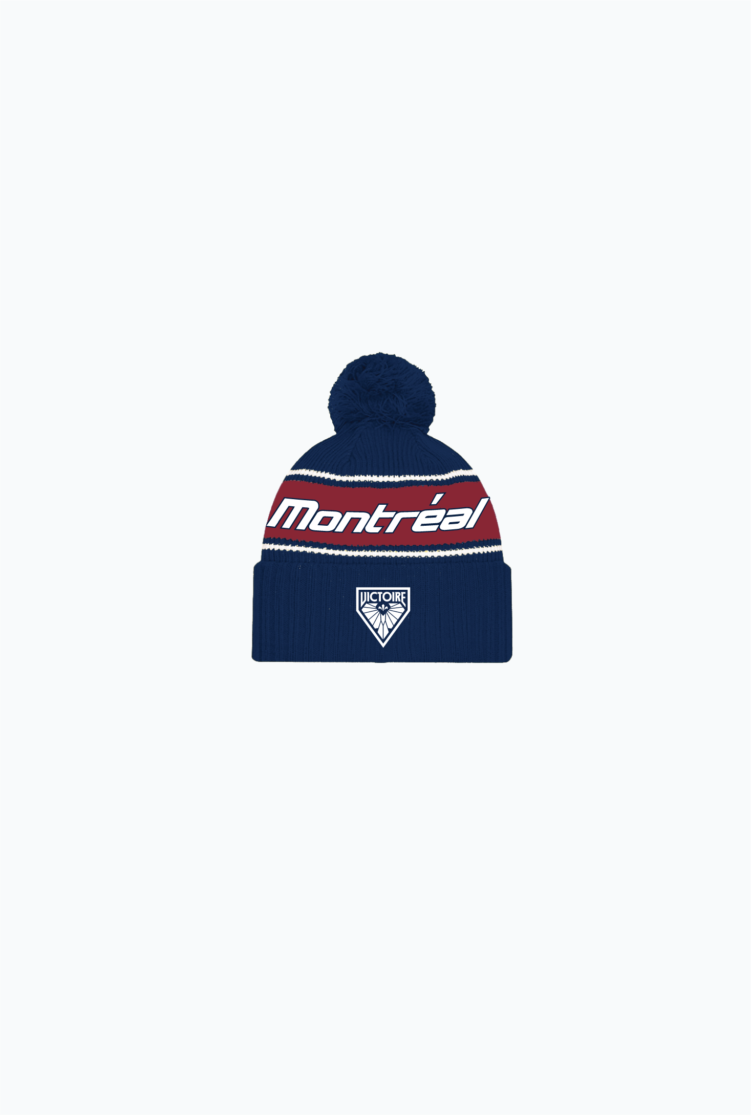 Montréal Victoire Strickmütze – Marineblau / Kastanienbraun