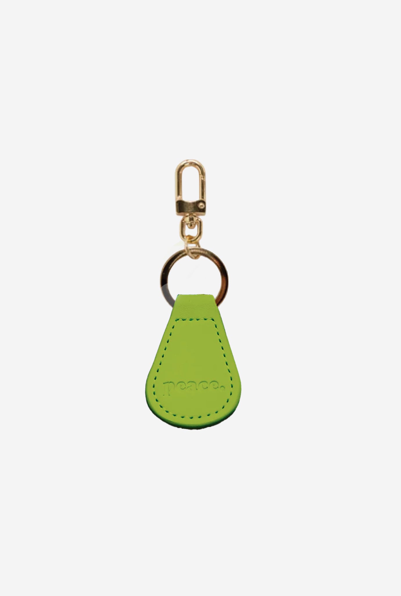 Peace Basics Faux Leather Fob Keychain - Aurora Green