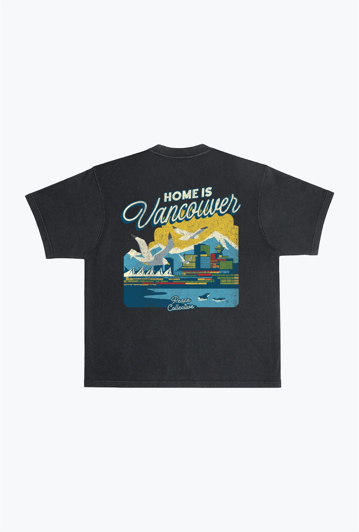 Home is Vancouver Heavyweight Garment Dyed T-Shirt - Black