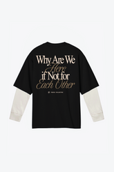 Peace Heavyweight Double Layered T-Shirt - Off Black