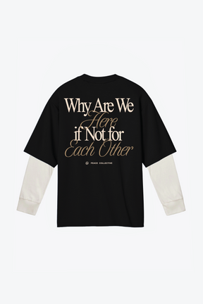 Peace Heavyweight Double Layered T-Shirt - Off Black