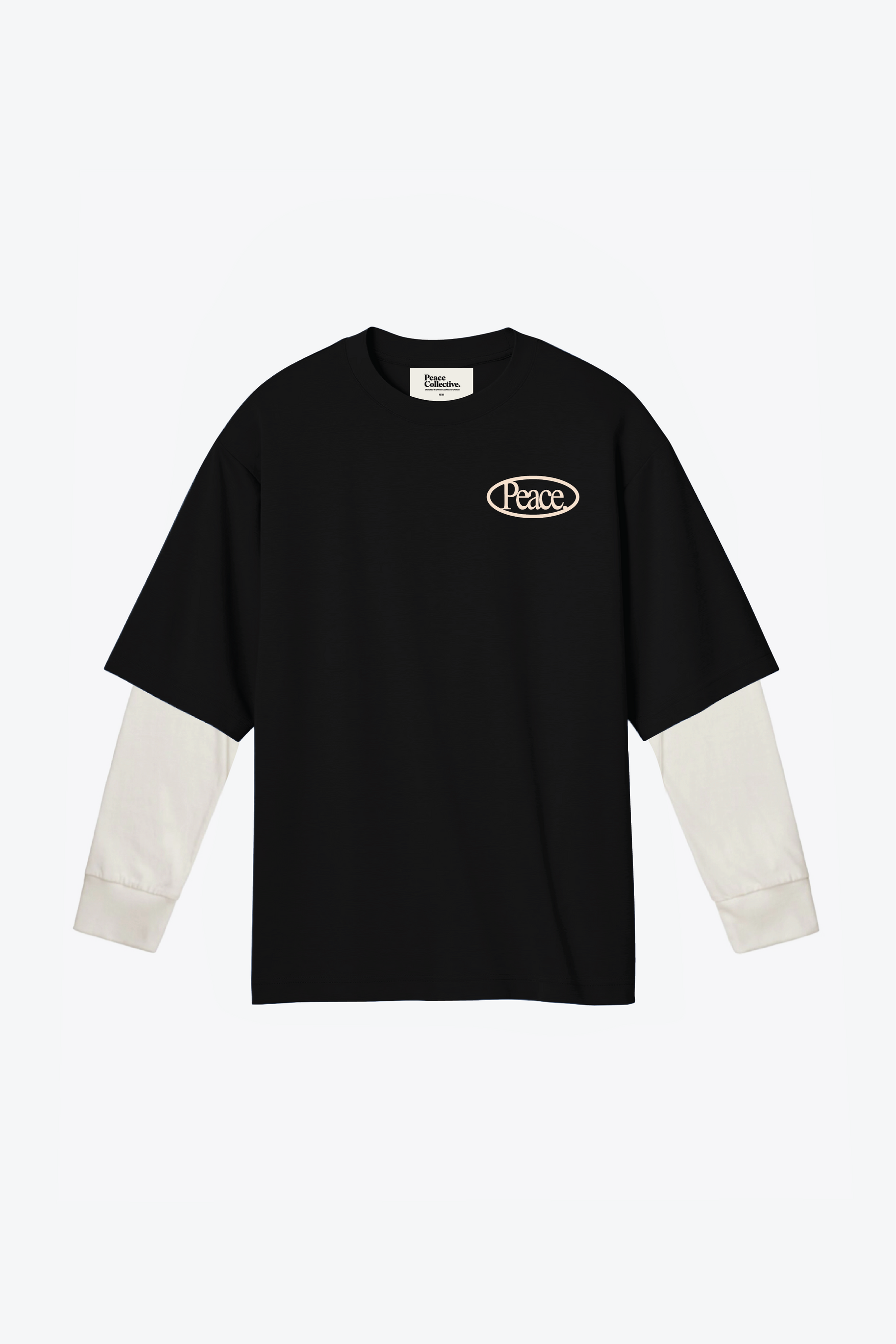 Peace Heavyweight Double Layered T-Shirt - Off Black