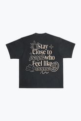 Peace Heavyweight Garment Dyed T-Shirt - Black