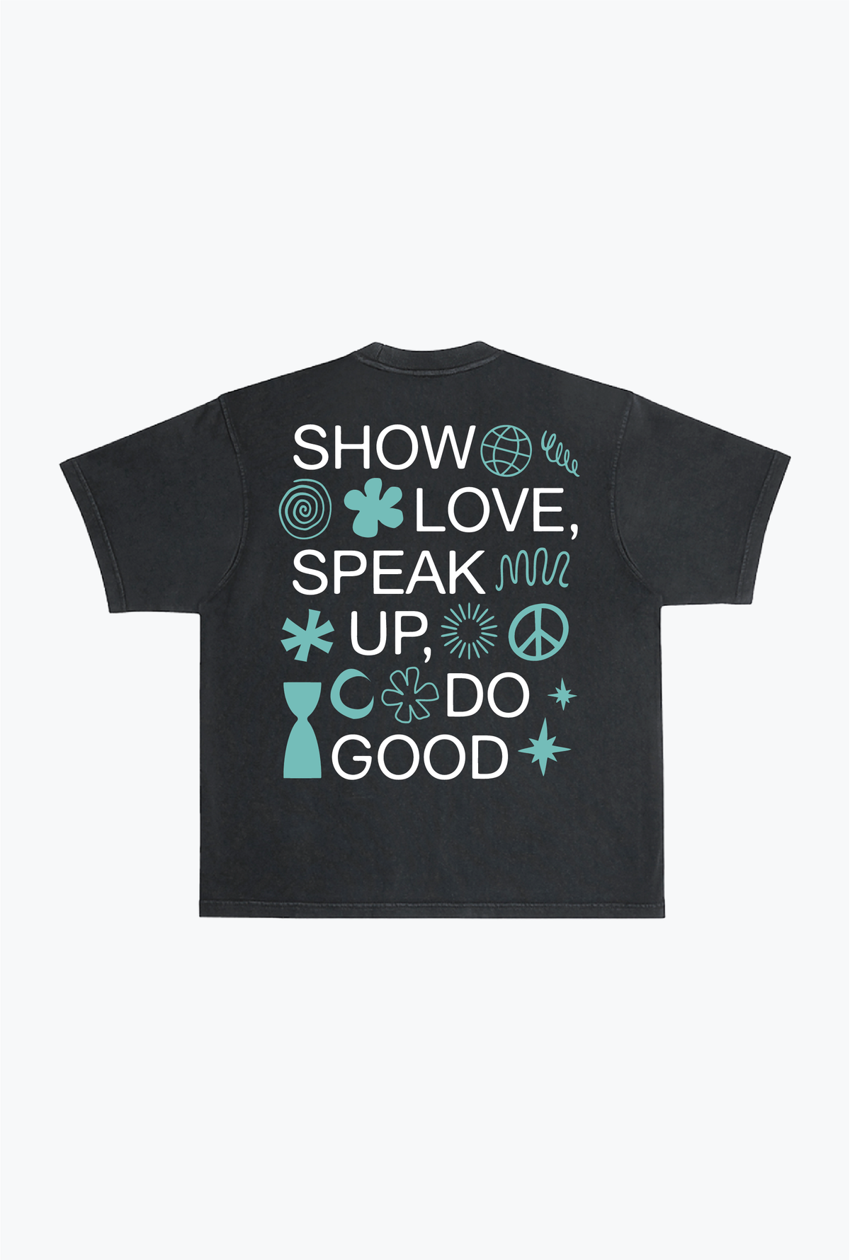 Show Love Heavyweight Garment Dyed T-Shirt - Black