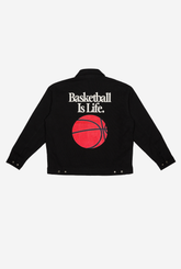 Basketball is Life Work Jacket - Off Black