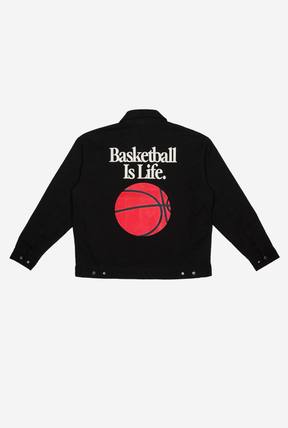 Basketball is Life Work Jacket - Off Black